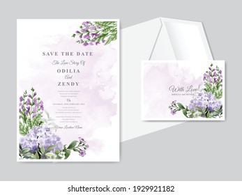 beautiful floral hand drawn wedding invitation card template