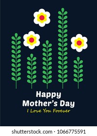 beautiful floral happy mother's day greeting card vector