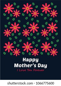 beautiful floral happy mother's day greeting card vector