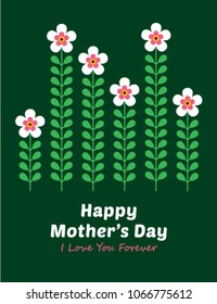 beautiful floral happy mother's day greeting card vector