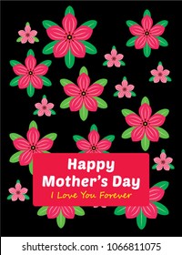 beautiful floral happy mother's day greeting card vector
