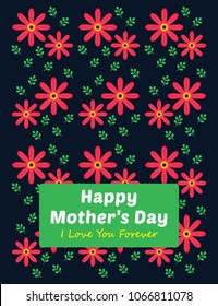 beautiful floral happy mother's day greeting card vector