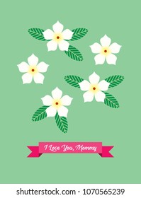 beautiful floral happy mother's day greeting card vector. beautiful flower i love you mommy greeting card vector.