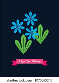 beautiful floral happy mother's day greeting card vector. beautiful flower i love you mommy greeting card vector.