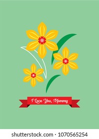 beautiful floral happy mother's day greeting card vector. beautiful flower i love you mommy greeting card vector.