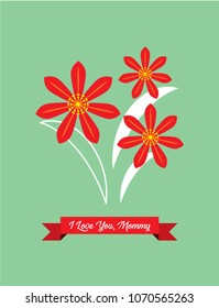 beautiful floral happy mother's day greeting card vector. beautiful flower i love you mommy greeting card vector.