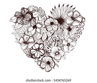 Beautiful floral Heart with bright flowers
