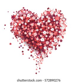 Beautiful floral heart. Valentine card. Vector illustration EPS10.