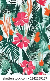 Beautiful floral illustration. Pattern for fabrics, wrappers, postcards, greeting cards, wedding invitations, banners, web.