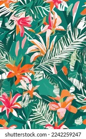 Beautiful floral illustration. Pattern for fabrics, wrappers, postcards, greeting cards, wedding invitations, banners, web.