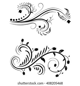 Beautiful floral illustration with swirls
