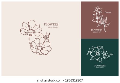 Beautiful Floral Illustrations Logos Flowers Stock Vector (Royalty Free ...