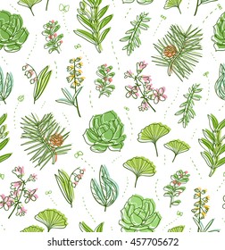 Beautiful floral illustrations seamless pattern