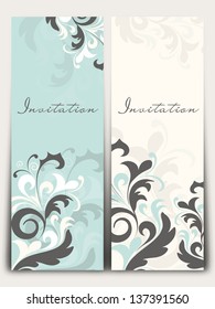 Beautiful floral invitation card.