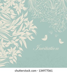 Beautiful floral invitation card. eps10