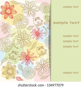 Beautiful floral invitation card. eps10