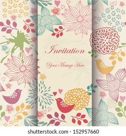 Beautiful floral invitation card. eps10 
