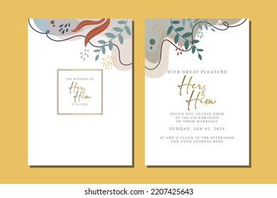 beautiful floral invitation card template