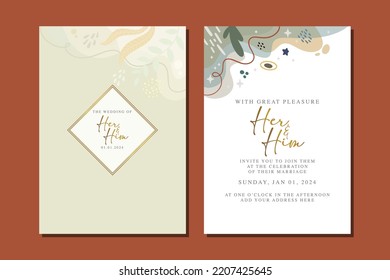 beautiful floral invitation card template
