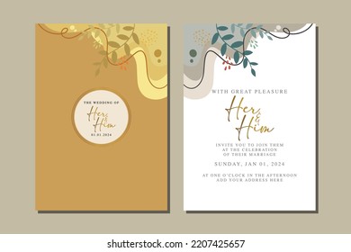 beautiful floral invitation card template