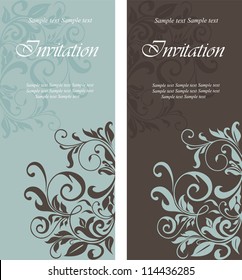 Beautiful floral invitation cards svg