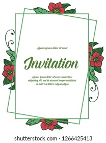 Beautiful floral invitation cards vector illustration