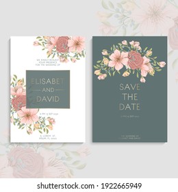 Beautiful floral invite template cards
