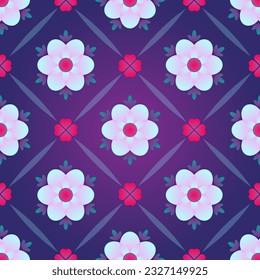 Beautiful floral lattice seamless pattern. Art forms are grouped and arranged in a specific order. Vector image for print, textile, packaging, interior design and your other projects.
 