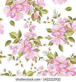 Beautiful Floral Leaves Seamless Pattern Stock Vector (Royalty Free ...