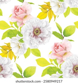 beautiful floral leaves seamless pattern