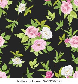 beautiful floral leaves seamless pattern