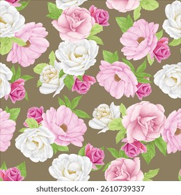 beautiful floral leaves seamless pattern