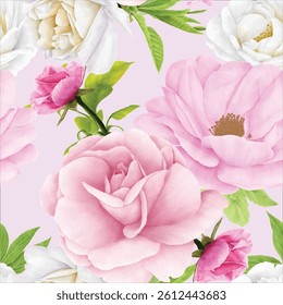 beautiful floral leaves seamless pattern