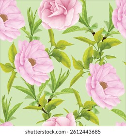 beautiful floral leaves seamless pattern