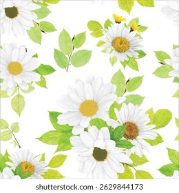 beautiful floral leaves seamless pattern
