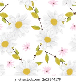 beautiful floral leaves seamless pattern