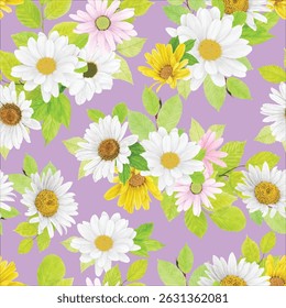 beautiful floral leaves seamless pattern