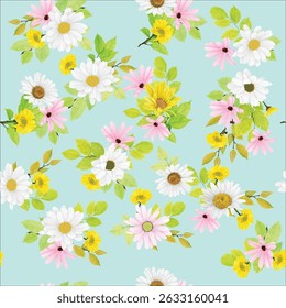 Hermosas hojas florales sin patrón