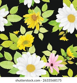 beautiful floral leaves seamless pattern
