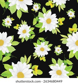 Hermosas hojas florales sin patrón