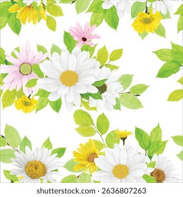 beautiful floral leaves seamless pattern