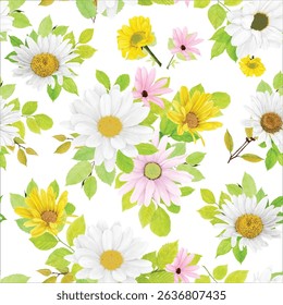 beautiful floral leaves seamless pattern