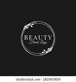 Beautiful floral logo design in circle Feminine editable floral logo designs for beauty and wellness concept