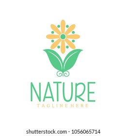 Beautiful floral logo. Vector illustration