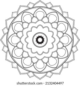 Beautiful Floral Mandala design, Creative ornamental decorative element in circle shape.
