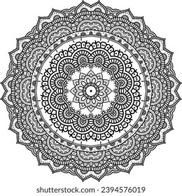 Hermoso diseño de mandala floral, elemento decorativo ornamental creativo en forma de círculo  
