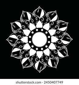 Beautiful Floral Mandala design, Creative ornamental decorative element in circle shape.