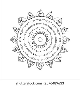 Beautiful Floral Mandala design, Creative ornamental decorative element in circle shape.
