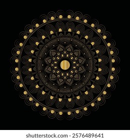 Beautiful Floral Mandala design, Creative ornamental decorative element in circle shape.
