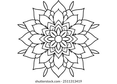 Beautiful floral mandala design for stress relief art therapy (1)